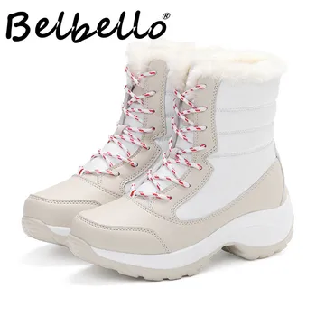 Belbello 2019 vinter varm Martin støvler mode skridsikre sko