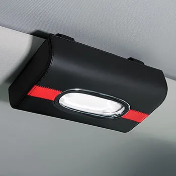 Multifunktions-bil solskærm tissue box holder hængende PU Læder med parkering antallet pater håndklæde tilfælde serviet opbevaringspose