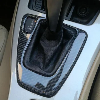 1 stk Ny Bil Gear Shift Panel Knop Cover Carbon Fiber Decal Bil Auto Skift Max Panel Cover Til BMW E90 E92 E93 Interiør