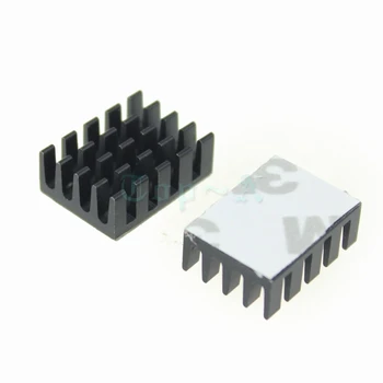 100 stk 19x14x7mm Aluminium Heatsink CPU Ram Heatsink med 3M tape Køleren Sort Anodize Radiator 19mm x 14mm x 7mm