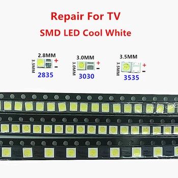 100PCS 6V 2835/3030/3535 Kit SMD LED Lampe Perler 3V Reparation af TV ' ets Baggrundsbelysning Led-Lampe Kode Hvid