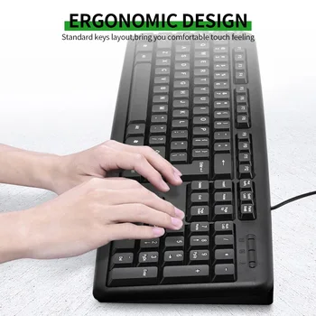 104-Nøgler, USB-Kabel Gaming Laptop Tastatur Bærbare Kontor Gaming Chokolade-Tastatur til Bærbar PC, Sort KB8236