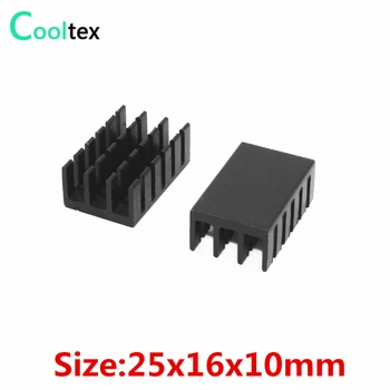 10stk/masse 25x16x10mm Aluminium Heatsink for Chip VGA-RAM IC LED køleplade radiator KØLIGERE køling