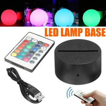 10stk/masse USB-Fjernbetjening Lampe Base Touch Skifte Lys Base Piedestal For Udskiftning 3D Akryl Farverige LED Nat Lys Dekoration