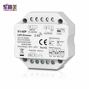 12-48VDC 24V, 36V Enkelt Farve LED-Controller Tryk Dim 250Hz, 500Hz, 2kHz, 8 khz Fire PWM-frekvens Lysdæmper Til led strip tape lampe