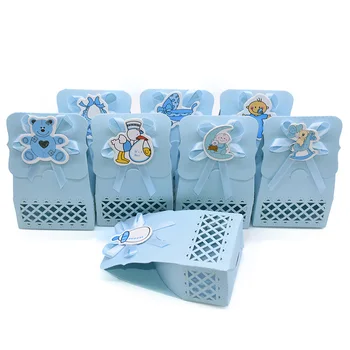 12pcs 3D Papir Gave Boxs Cookies Slik Kasser Emballage til Baby Shower Dekorationer Baby Boy Girl Party Gave Pakke Leverancer
