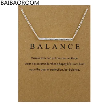 12pcs Mode Smykker Ny Ankom Gyldne Balance Bar Stråle Lige Alloy Vedhæng Kort Halskæde Til Kvinder Gave