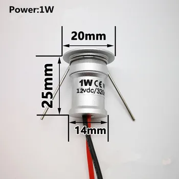 12V Mini Indendørs LED-Spot Downlight Dæmpbar Forsænket Loft Trappe Lys Med Fjernbetjeningen 1W Fremvise Kabinet Lys