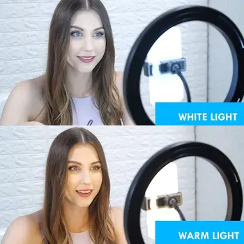 160CM Trefod telefonholder 10 Selfie Ringlight Makeup Streaming YouTube Fotografering Lampe Fjernbetjening LED-kransen Udfylde Ring Lys