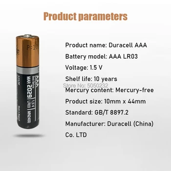 16PCS Oprindelige DURACELL 1,5 V Alkaliske AAA-LR03 Batteri Til El-tandbørste Toy Lommelygte Mus ur Tør Primære Batteri