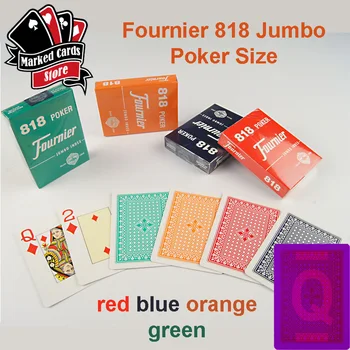 2 eller 4 Dæk Magic Fournier 818 Lysende Markerede Kort, Læse Med Infrarød Kontaktlinser eller Solbriller, Fire Farver Jumbo Poker