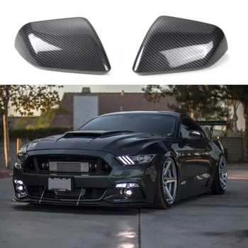 2 Stk Carbon Fiber Rear View Mirror Cover Shell boliger Trim For Mustang 2016 2017 2018 2019 Udskiftning Side Spejl Caps
