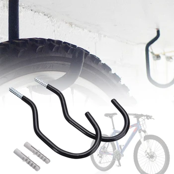 2 Stk Stand Holder Vægmonteret Cykling Parentes Stål Garage Tunge Hjem Bøjle Opbevaring Af Cykler Og Cykel Tilbehør Hook Sort