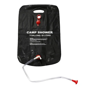 2 x 20L Camping Toilet taske - Bærbare Sol Opvarmet 5 Gallon/20 Liter Rejse Brusebad taske - Sort