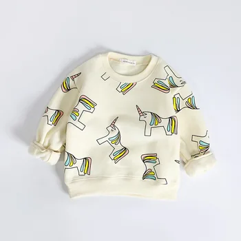 2019 forår, efterår baby pige hættetrøje børn sweatshirts piger drenge hættetrøjer lille barn hoodie dinosaur tøj børn hjorte børn