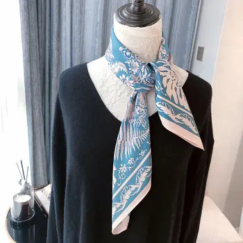 2019NEW Kvinder silke tørklæde 70*70CM pladsen satin tørklæde til damer euro Retro mærke halstørklæde printet tørklæde sjal silke tørklæde