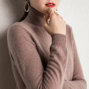 2020 Kvinder er Cashmere Rullekrave Strik Pullover Mode Farver Blødt Garn Grundlæggende Ren Cashmere Jumper Tendens Mærke Sweater