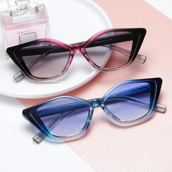 2020 Nye Cat Eye Solbriller Kvinder Brand Designer Luksus Gradient Linse Sol Briller Damer Vintage Nuancer UV400 Oculos Feminino