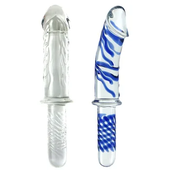 2020 Nye Store Glas Dildo Realistisk Store Glas falske Penis-Anal Plug Butt Plug G-spot Stimulation Onani sexlegetøj Glas Stick