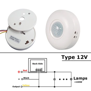 220V Motion Sensor Lys Skifte 12 V PIR-Sensor 110V Lys bevægelsessensor Timer Infrarøde LED Loft PÅ SLUK-Lys 12V