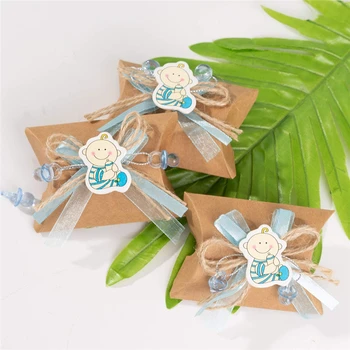 24 STK Pap Gave Candy Box Pude Form Dekoration Crafts Baby Brusebad Opbevaring Party Bryllup Favoriserer Udstilling Øko-Venligt