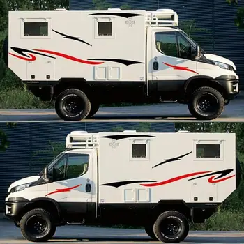 2stk sider RV striber grafik bil decals vinyl grafik til campingvogn rejse trailer