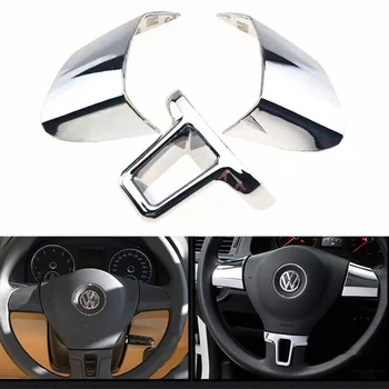 3 stykker rattet dekoration pailletter Cover Sticker til Volkswagen VW Golf 6 MK6 Jetta Polo MK5 2009 2010 2011 Polo