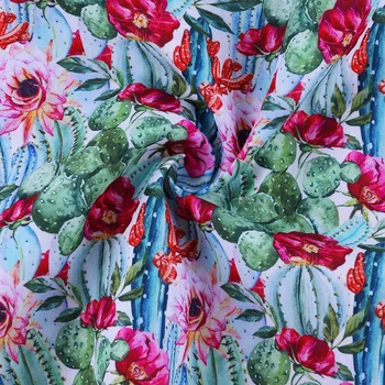 50*145CM kaktus mønster Polyester bomuld Stof Patchwor Trykt i Væv Børn Hjem Tekstil for Syning Dukke Kjole Gardin