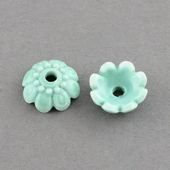 500pc Håndlavede Kinesiske Porcelæn Perle Caps Blomst Mere-Blad For DIY Smykker Tilbehør at Finde Lave Halskæder, Armbånd