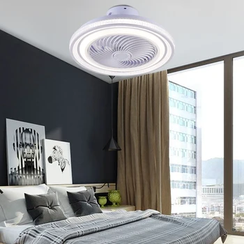 50cm Tavs smart loft ventilator-lampe fans med lys fjernbetjening bluetooth-soveværelse indretning lamper ventilator air Usynlige Vinger