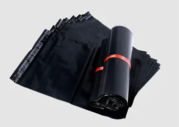 50stk Sort Plastik Kuvert Taske selvlukkende Selvklæbende Kurer Poly Mailer Tøj, Sko Forsendelse Mail Emballage Poser