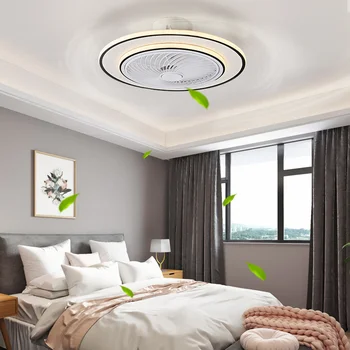 52cm Tavs smart loft ventilator-lampe fans med lys fjernbetjening bluetooth-soveværelse indretning lamper ventilator air Usynlige Vinger