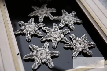 5pcs Nye håndlavede negle perler, snowflake patch klud indsætte den tunge industri tøj DIY tilbehør dekoration patches