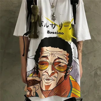 5XL Sommer Et Stykke T-Shirt Mænd Monkey D Ruffy T-Shirts, Cool kortærmet Anime Ace T-shirt Tee Overdimensionerede Harajuku t-shirts Mænd