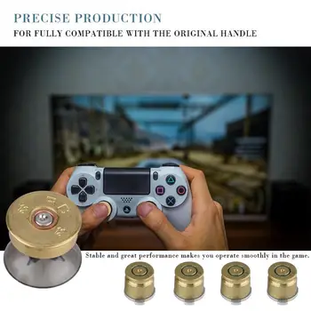 6stk Guld Metal Bullet Knapper & Thumbstick Mod Kit til PS4 Controller