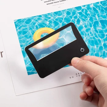8 Stykker Kreditkort Forstørrelse Bundt Tegnebog, Pung Forstørrelsesglas LED Lyser 3X Forstørrelse Pocket Kort (Sort)