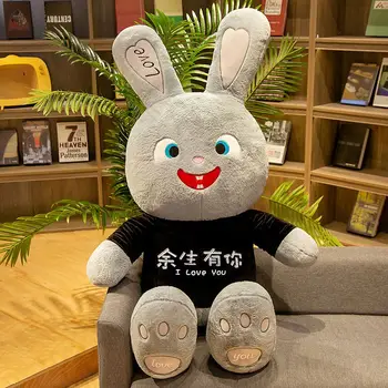 80-100cm Kanin Hår Plys Legetøj Bløde Fyld Cartoon Animal Tøj Bunny Doll 3 Farver til Børn Piger Fødselsdag Gave Ledsage