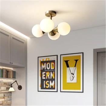 American Retro Glas Bolden Loft Lampe Minimalistisk Kunst Messing Kobber Soveværelse Undersøgelse Restaurant indendørs Belysning