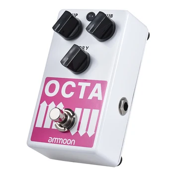 Ammoon OCTA Elektrisk Guitar Polyphonic Octave Generator Effekt-Pedal Understøtter SUB/ Oktav OP, og Tør Signal Full Metal Shell
