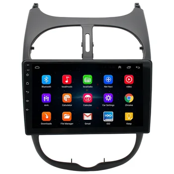 Android for Peugeot 206 Bil Radio Multimedia-Afspiller, GPS-Navigation Central Kontrol Smart Store Skærm 2 Din Stereo Receiver Lyd
