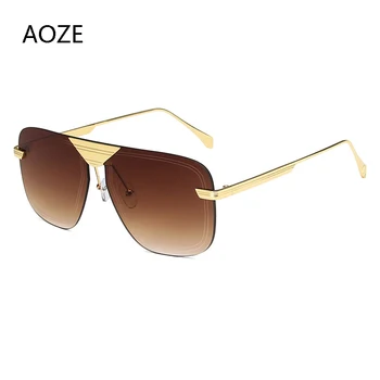 AOZE2020 Luksus mode uindfattede square stil pilot unisex oversize solbriller cool populært mærke design Casual solbriller UV400