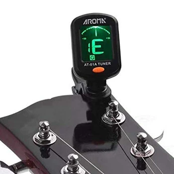 AROMA PÅ-01A 4 Pack Guitar Tuner LCD-Skærm til Ukulele Guitar, Bas, Mandolin, Violin, Banjo