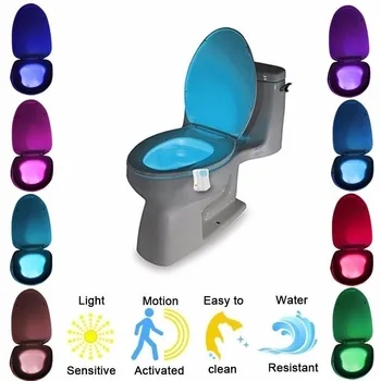 Automatisk Skift Farver LED Toilet Lys Nat Lampe Intelligente Krop, Bevægelse Sensor Bærbare Sæde Nødsituation Badeværelse TOILET Lys