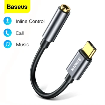 Baseus USB Type C til 3,5 mm Aux Adapter USBC til 3,5 mm Øretelefon Audio Adapter Til Huawei Xiaomi Oneplus Type-C 3.5 Jack OTG Kabel