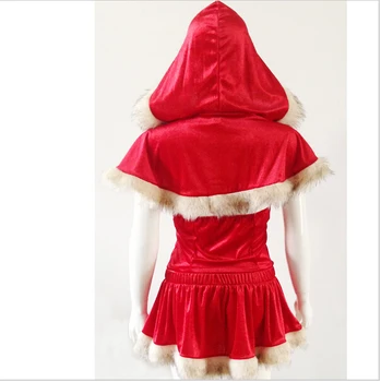 Bedste Kvalitet Glip Af Mickey Santa Claus Little Red Riding Hood Sexet Jul Kostume Part Kjole Sæt Voksne Kvinder Tøj, Undertøj