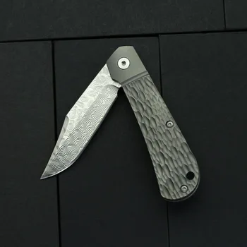 BEKETEN BK Folde Kniv VG10 Damascus Klinge Titanium Håndtag Udendørs Jagt Camping Overlevelse Taktiske Lomme Knive EDC Værktøjer