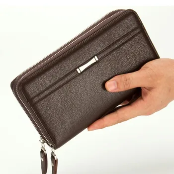 Billetera hombre 2016 Brand design med Stor Kapacitet tegnebøger mænd Casual læder lang mandlige pung, Clutch wallet taske gave for mænd