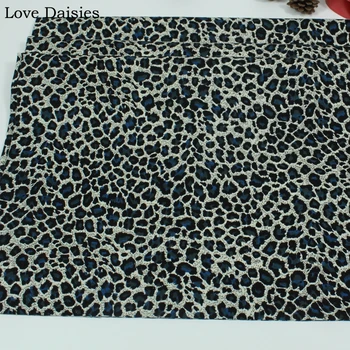 Bomuld, SORT, MØRK BLÅ prikkede Stribe Blå Leopard Ind slim Fløjlsbukser blødt stof til Beklædning Håndarbejde Kjole Skjorte, Bukser