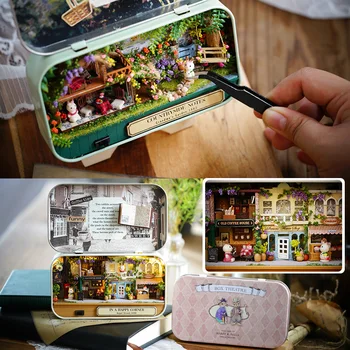 Box Theatre DIY Miniature Værelses Hemmelighed, Strygejern Boks Dukke Hus, Møbler, Legetøj Landskab Noter For Børn
