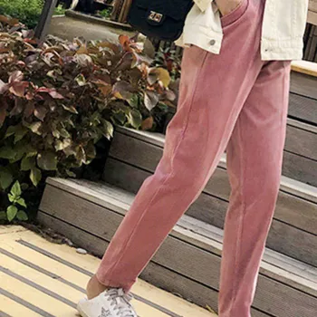 Bukser Kvinder, Fløjlsbukser Varm Lange Bukser Fortykkelse med Lommer Daglige Vintage Ulzzang koreansk Stil Dame Harajuku Fashionable